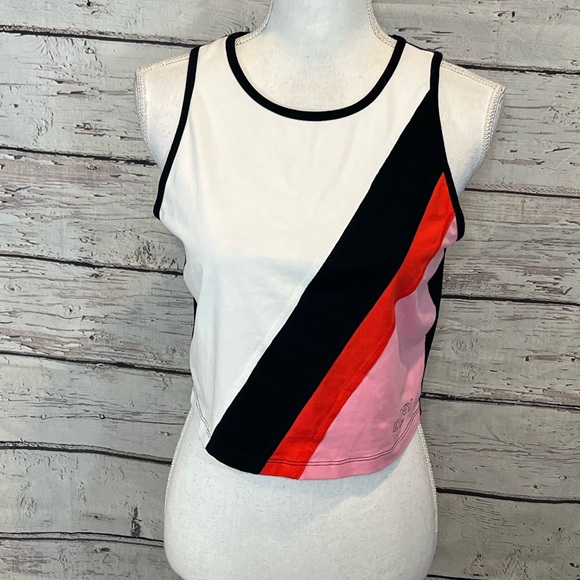 DKNY SPORT Cropped Colorblock Work Out Tank